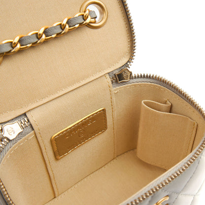 Chanel Cross Body Vanity Case - Mini in Grey, Lambskin Leather (GHW) — Alternate View 25