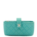 Chanel Other Compact Wallet in Blue, Lambskin Leather — Front View