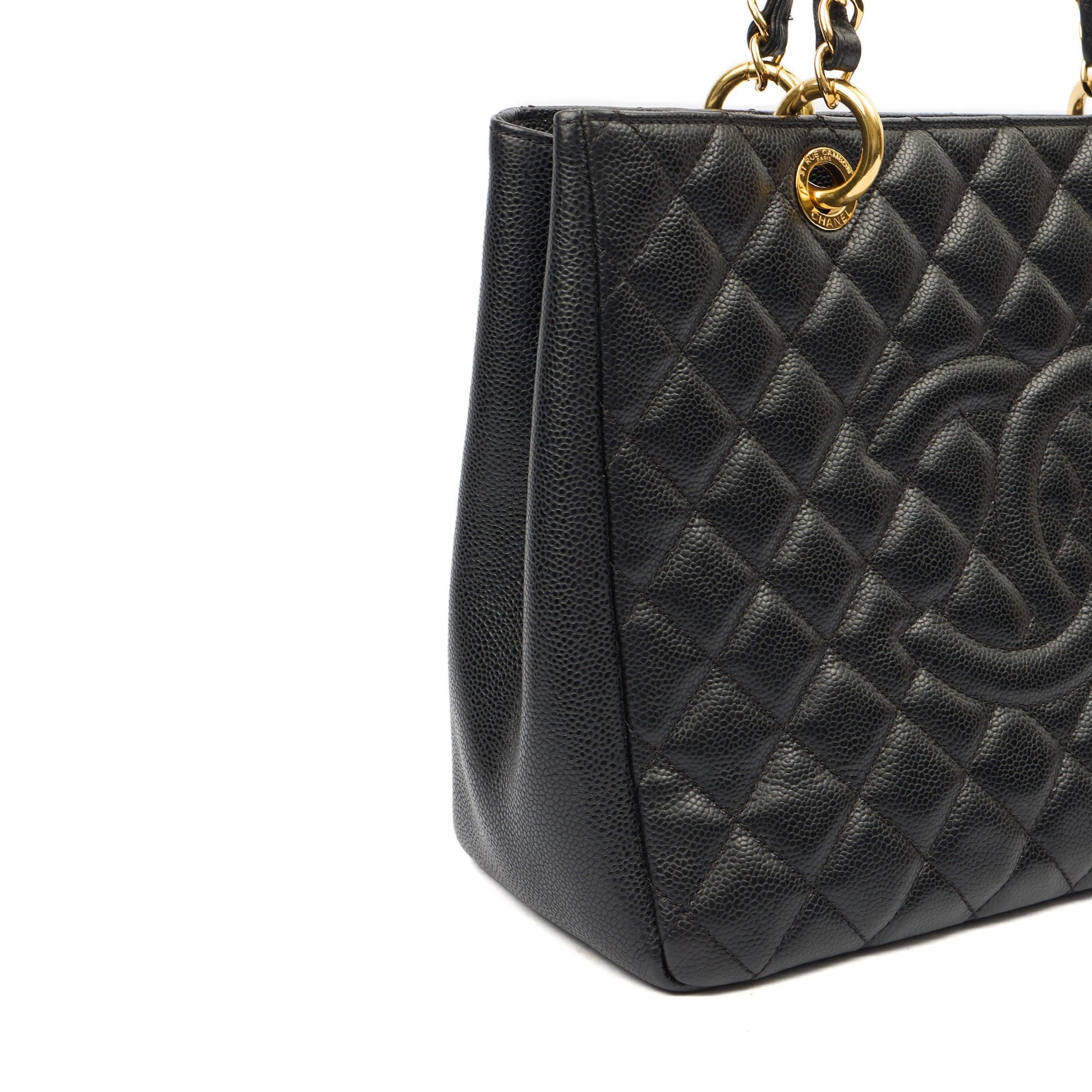 Chanel Tote Grand Shopping Tote in Black, Caviar Leather — Alternate View 8