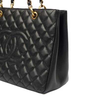 Chanel Tote Grand Shopping Tote in Black, Caviar Leather — Lifestyle View