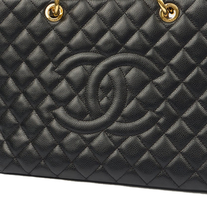 Chanel Tote Grand Shopping Tote in Black, Caviar Leather — Alternate View 7