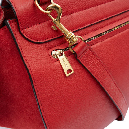 Celine Top Handle Trapeze - Medium in Red, Box Calfskin — Detail View