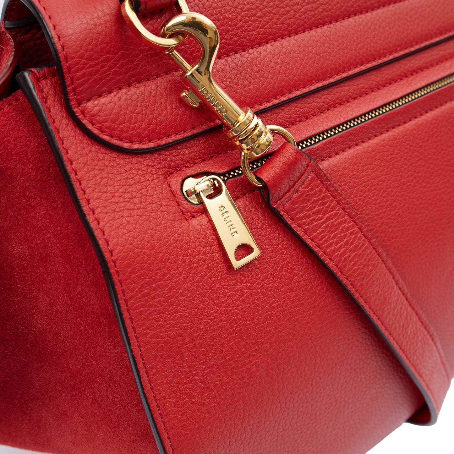 Celine Top Handle Trapeze - Medium in Red, Box Calfskin — Alternate View 19