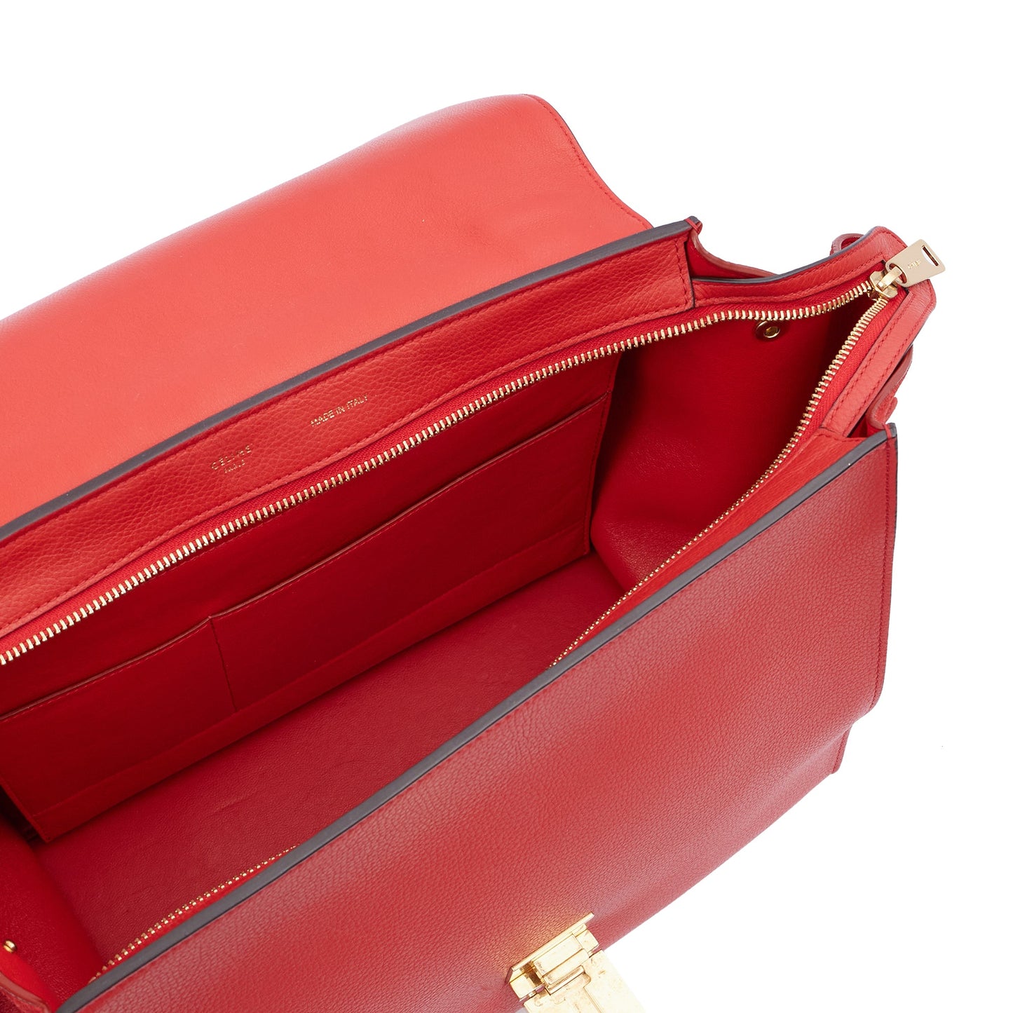 Celine Top Handle Trapeze - Medium in Red, Box Calfskin — Alternate View 21