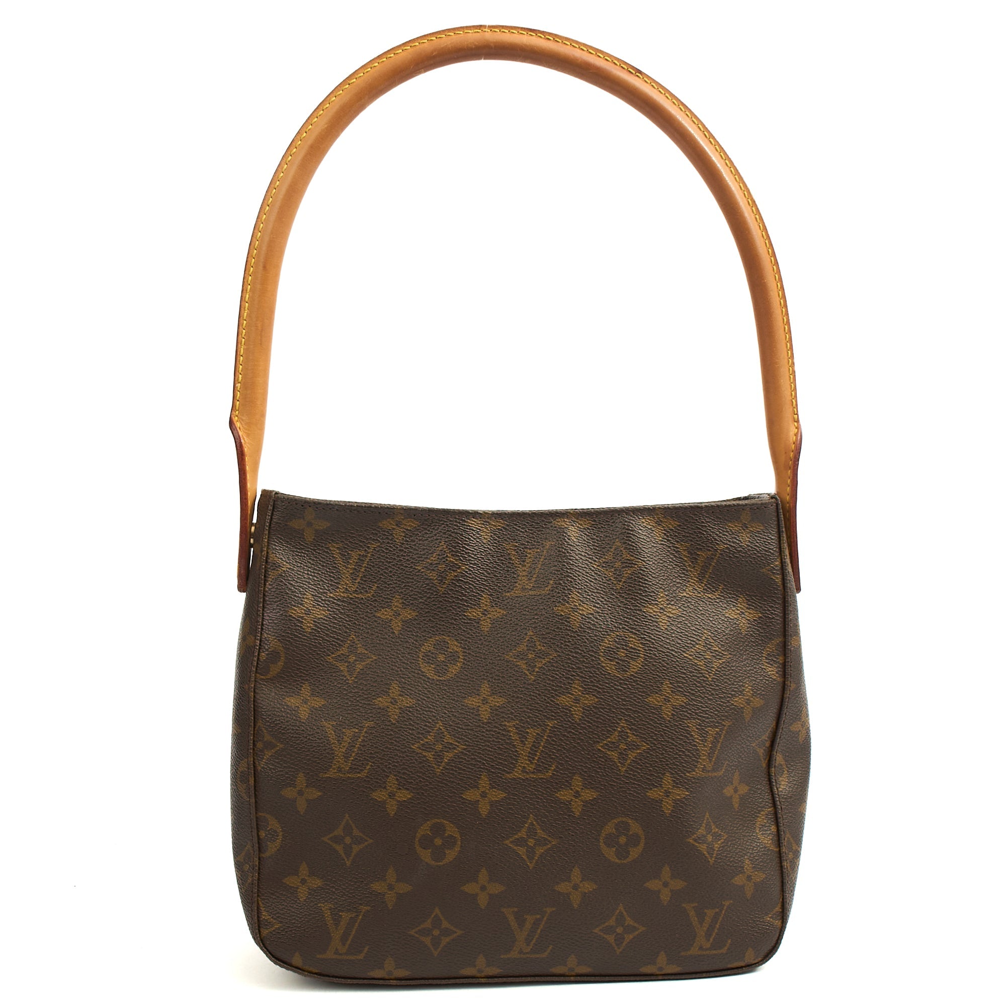 Louis Vuitton Shoulder Bag Looping MM in Monogram, Canvas — Front View