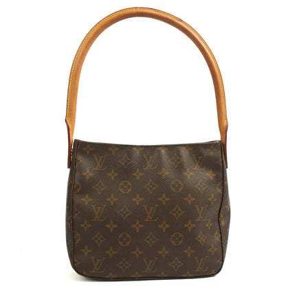 Louis Vuitton Shoulder Bag Looping MM in Monogram, Canvas — Front View