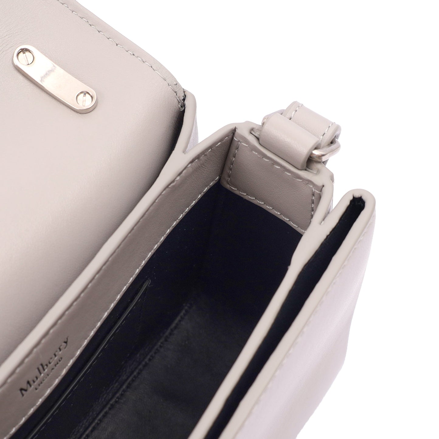 Mulberry Top Handle Lana in Powder Grey, Calfskin Leather — Detail View