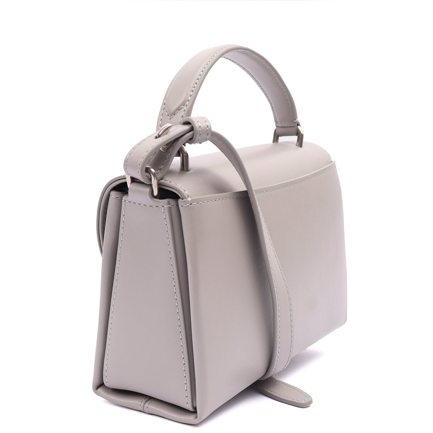 Mulberry Top Handle Lana in Powder Grey, Calfskin Leather — Side View