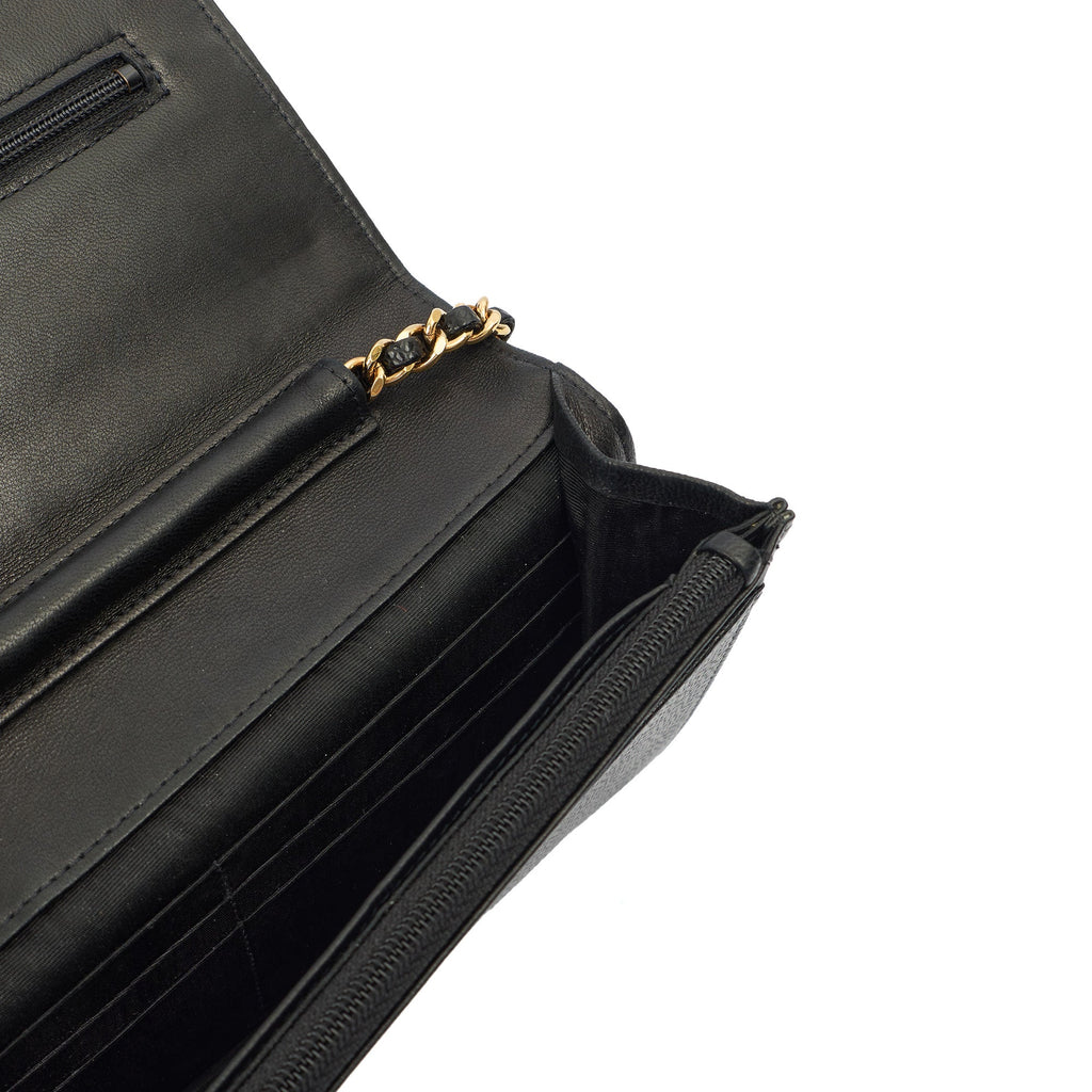 Chanel Cross Body Wallet on Chain in Black, Caviar Leather — Alternate View 16