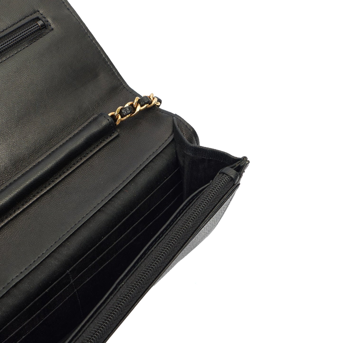 Chanel Cross Body Wallet on Chain in Black, Caviar Leather — Alternate View 24