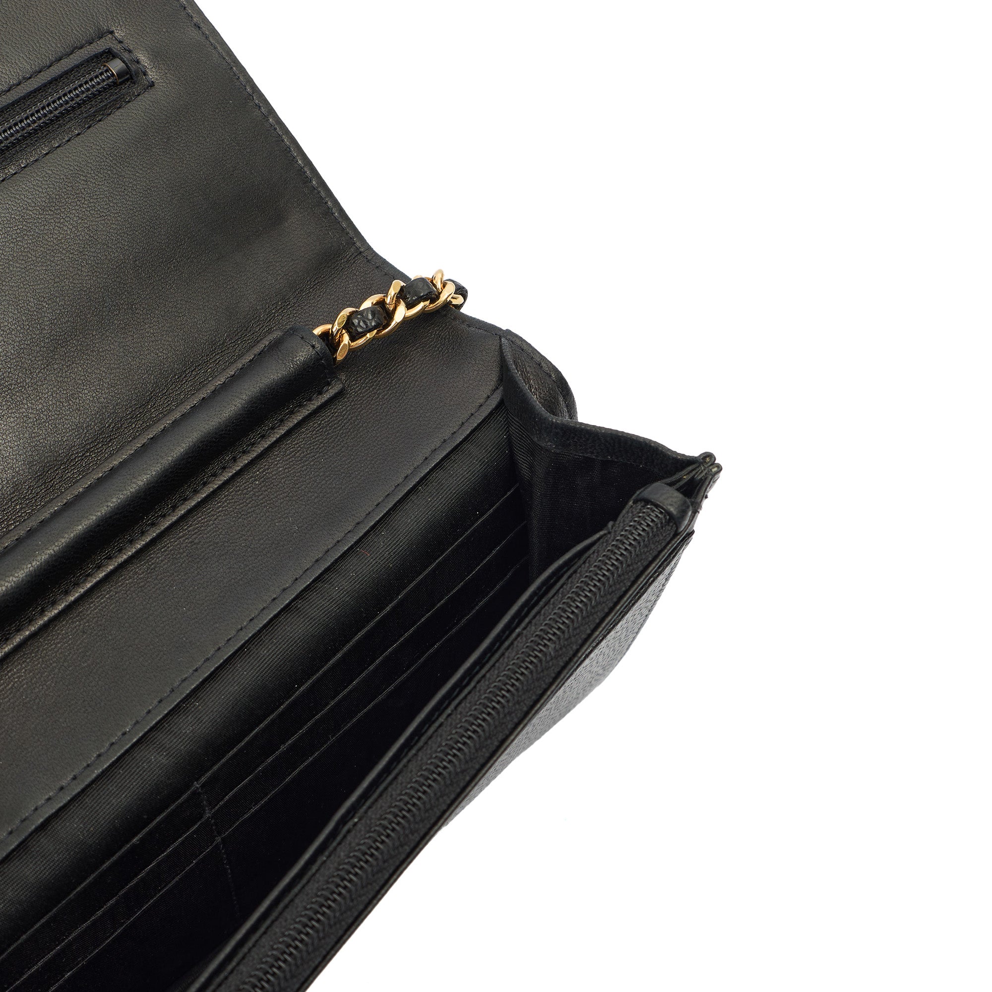 Chanel Cross Body Wallet on Chain in Black, Caviar Leather — Alternate View 24