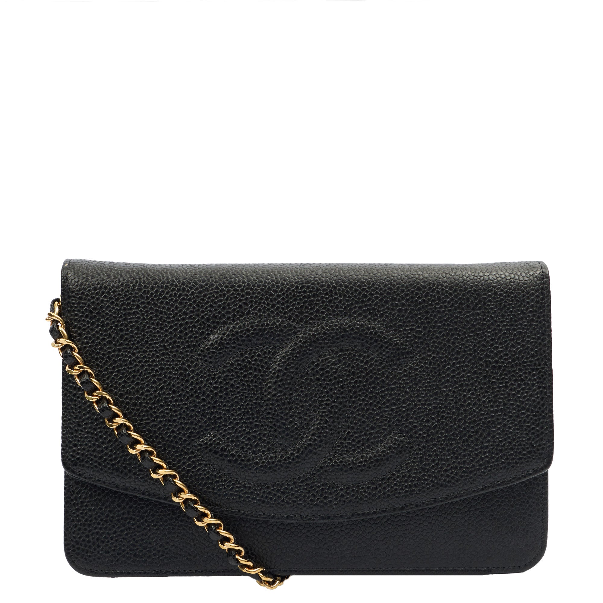 Chanel Cross Body Wallet on Chain in Black, Caviar Leather — Alternate View 9