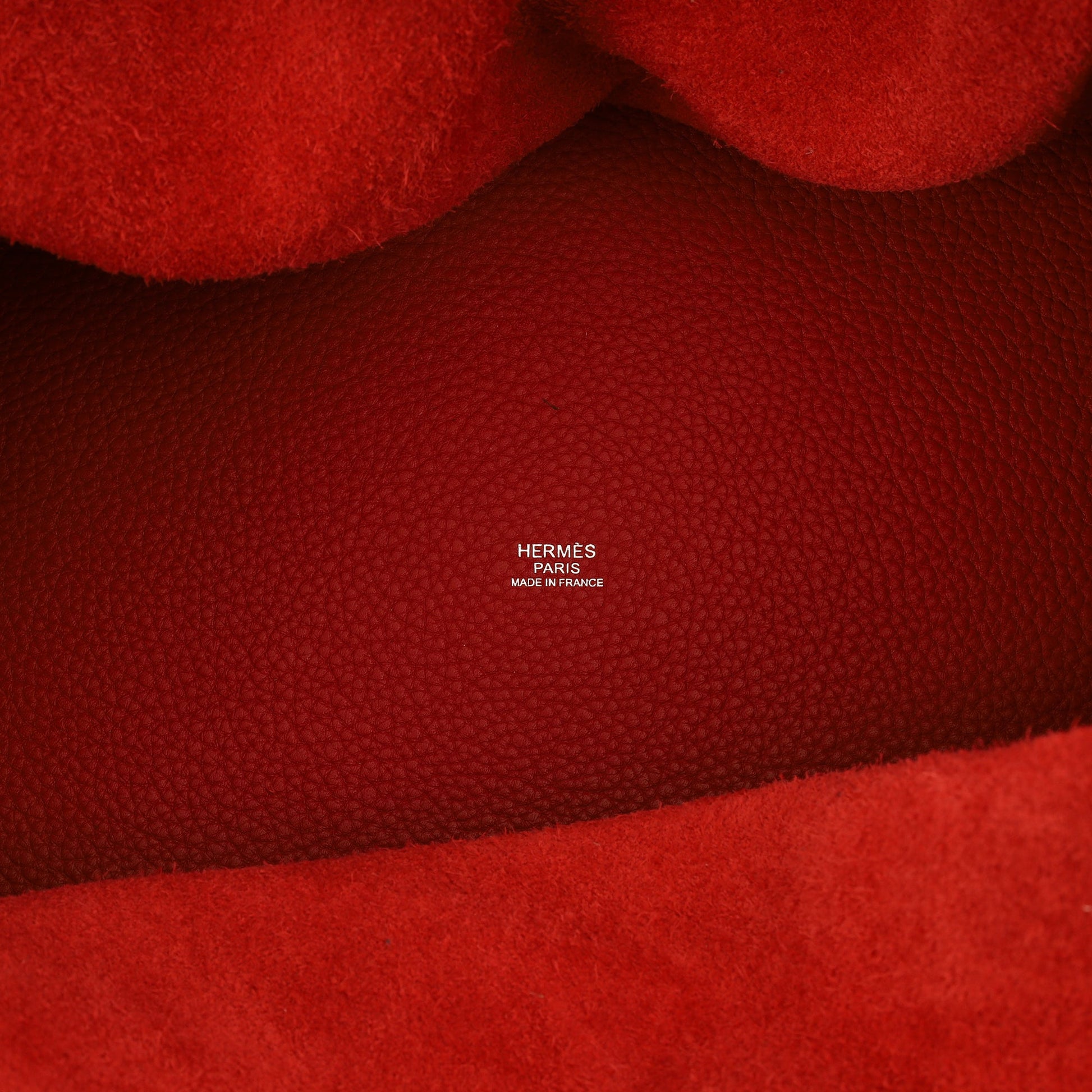 Hermes Tote Picotin 31 in Rouge Vif, Togo Leather — Alternate View 9