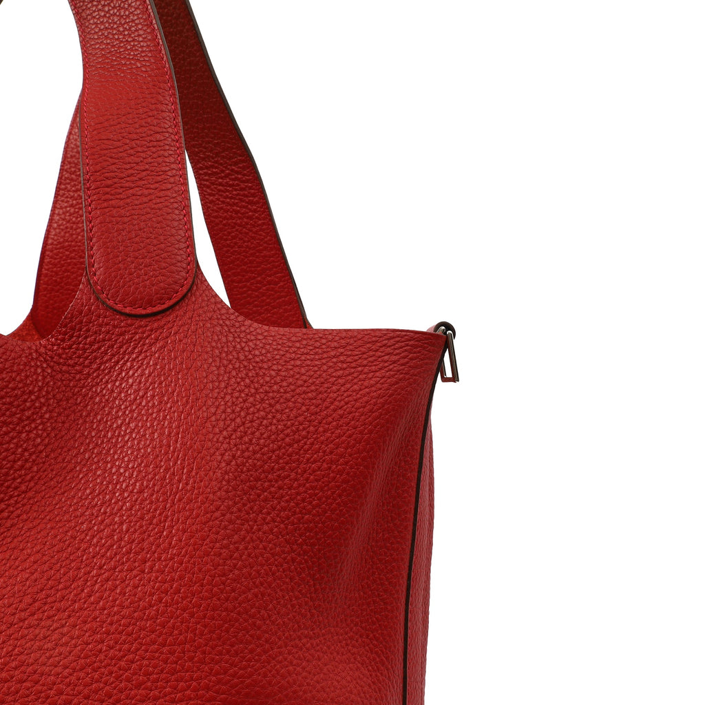 Hermes Tote Picotin 31 in Rouge Vif, Togo Leather — Alternate View 17