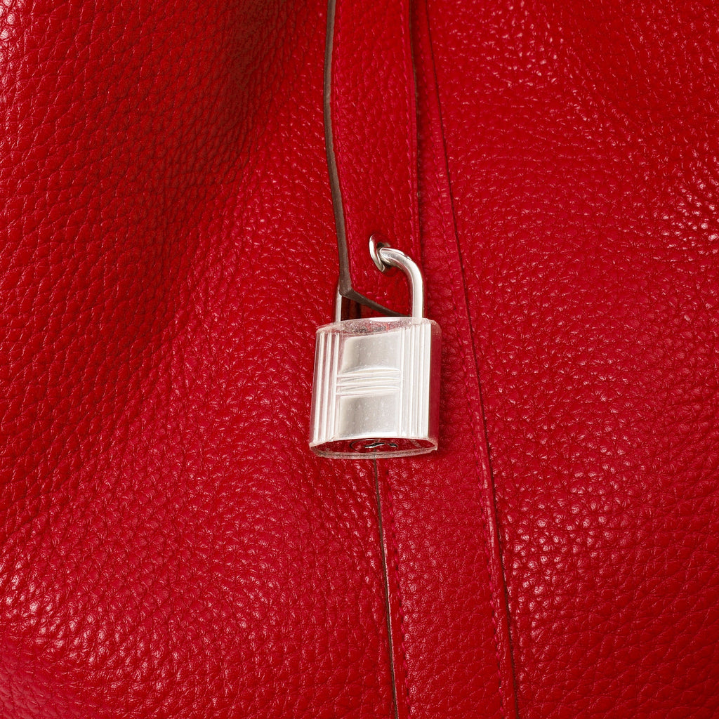 Hermes Tote Picotin 31 in Rouge Vif, Togo Leather — Alternate View 16