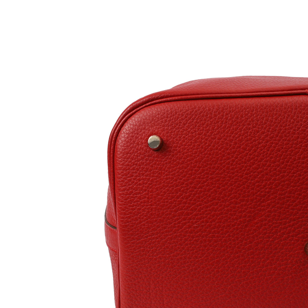 Hermes Tote Picotin 31 in Rouge Vif, Togo Leather — Alternate View 15