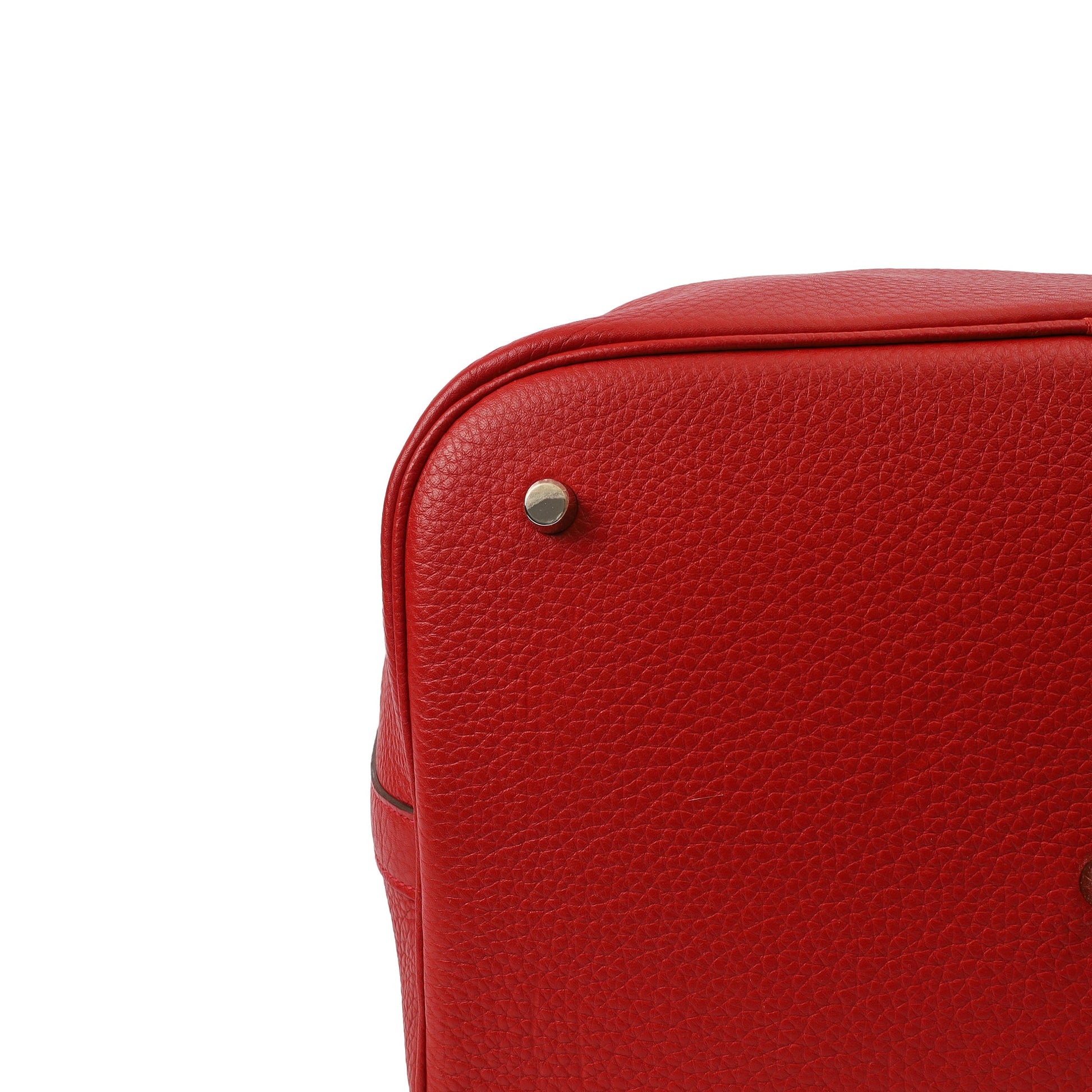 Hermes Tote Picotin 31 in Rouge Vif, Togo Leather — Alternate View 15