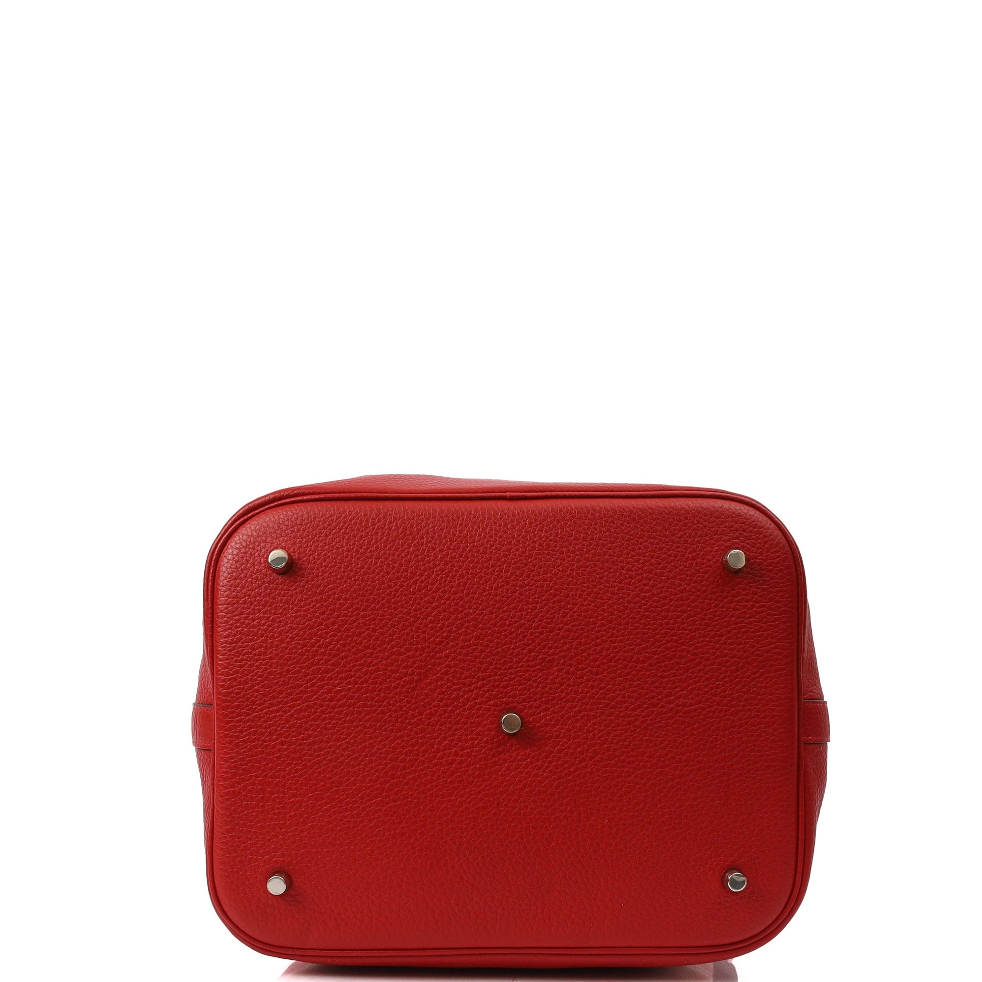 Hermes Tote Picotin 31 in Rouge Vif, Togo Leather — Top View