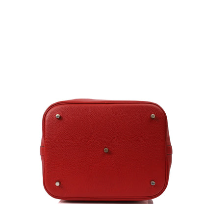 Hermes Tote Picotin 31 in Rouge Vif, Togo Leather — Top View