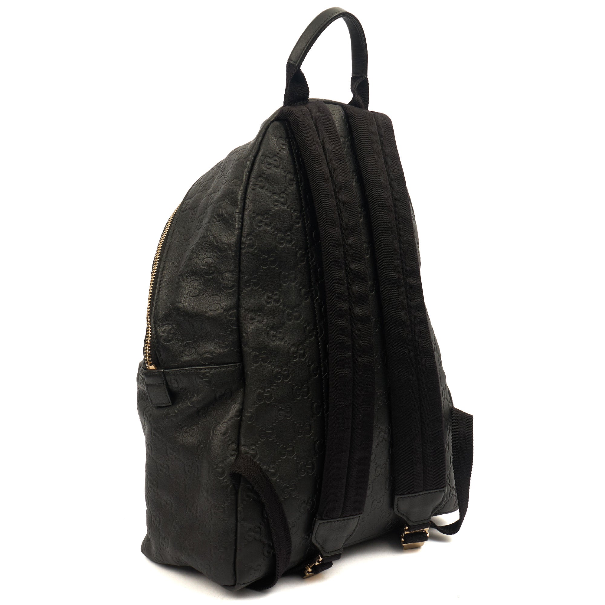 Gucci Backpack Backpack in GG Supreme, Leather — Back View