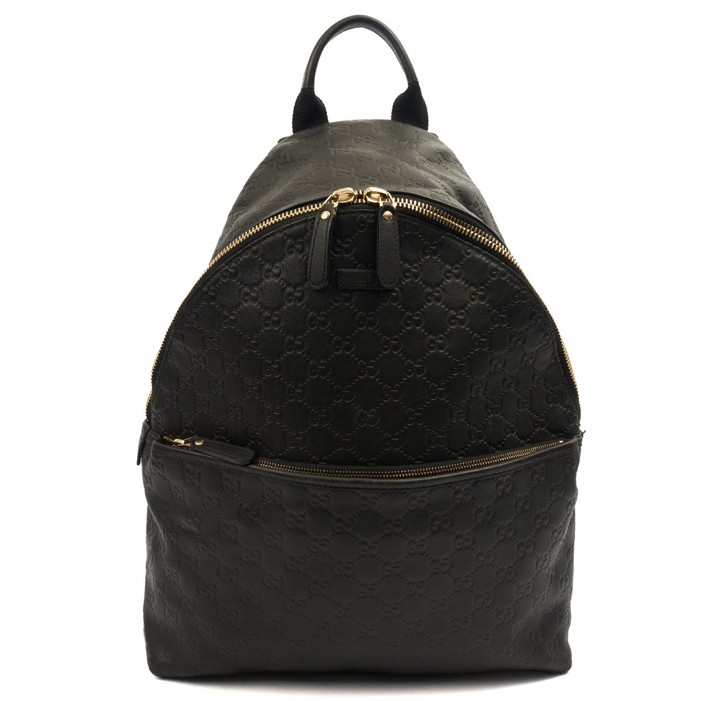 Gucci Backpack Backpack in GG Supreme, Leather — Front View