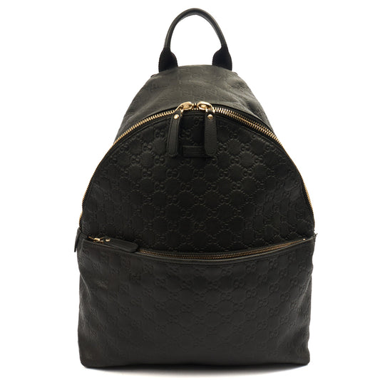 Gucci Backpack Backpack in GG Supreme, Leather — Front View