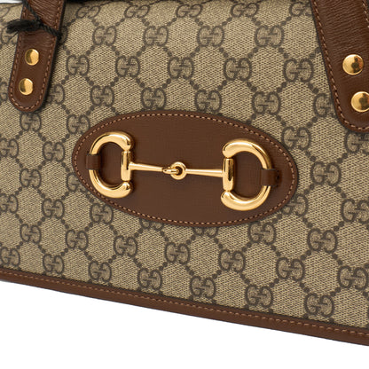 Gucci Top Handle Horsebit 1955 Tote in GG Supreme, Leather — Lifestyle View