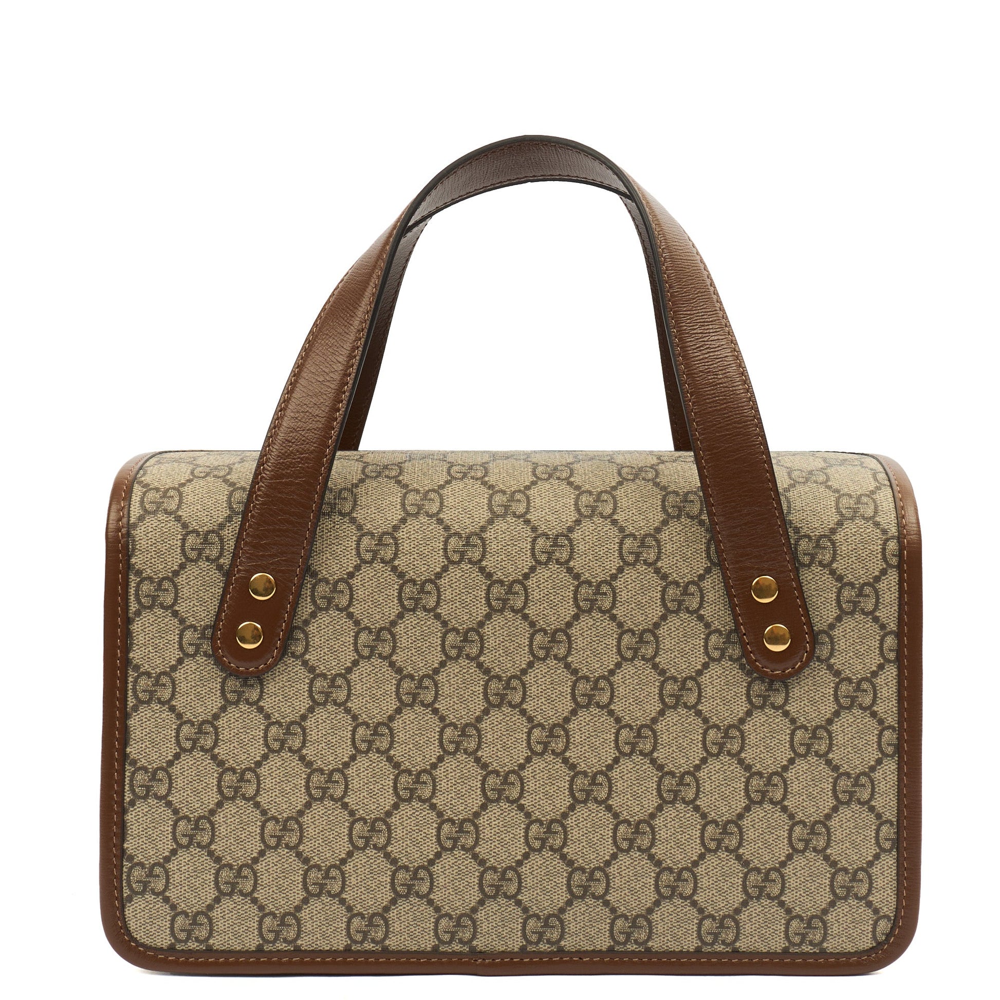 Gucci Top Handle Horsebit 1955 Tote in GG Supreme, Leather — Top View