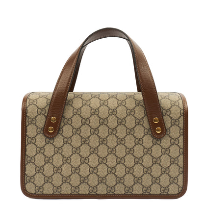 Gucci Top Handle Horsebit 1955 Tote in GG Supreme, Leather — Top View