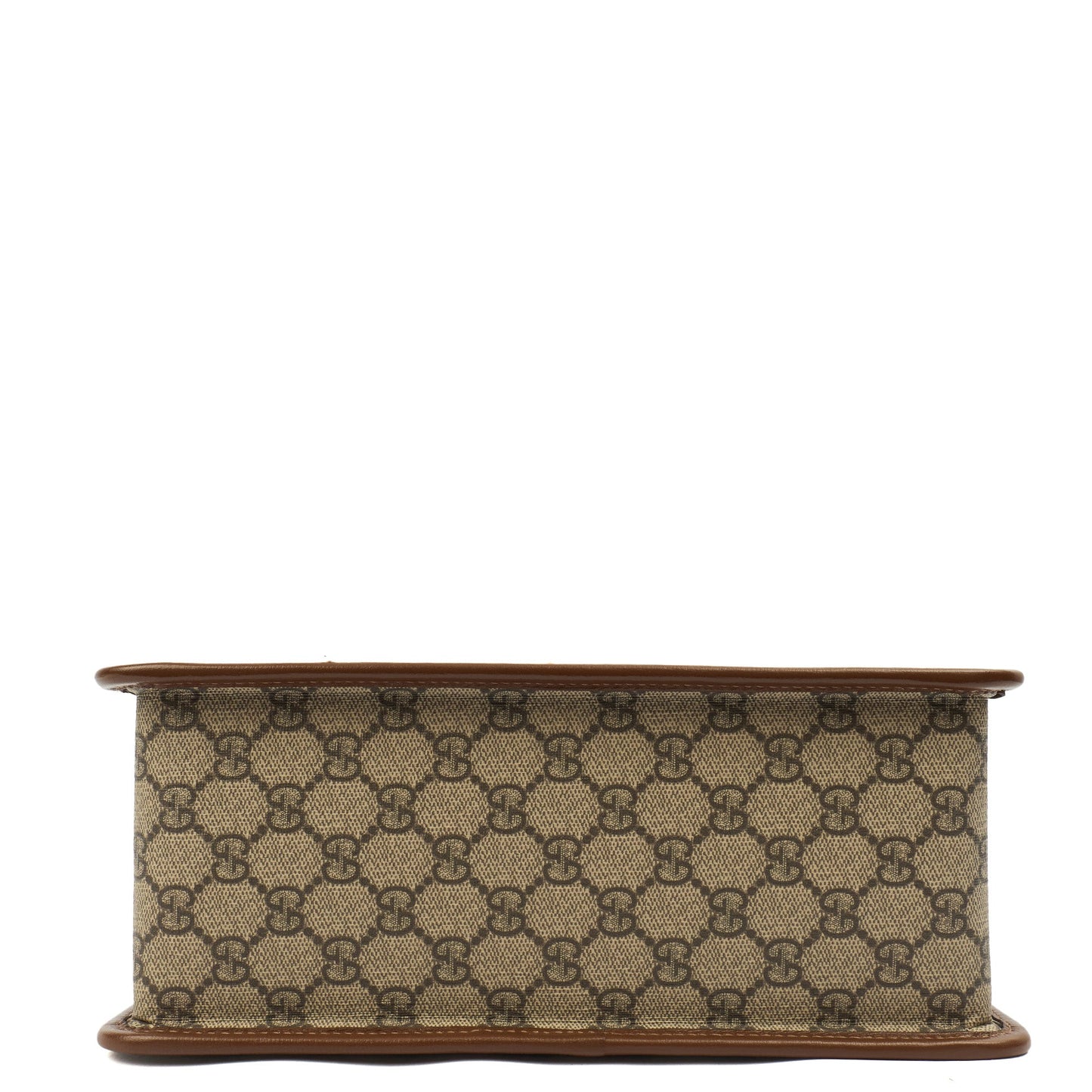 Gucci Top Handle Horsebit 1955 Tote in GG Supreme, Leather — Detail View