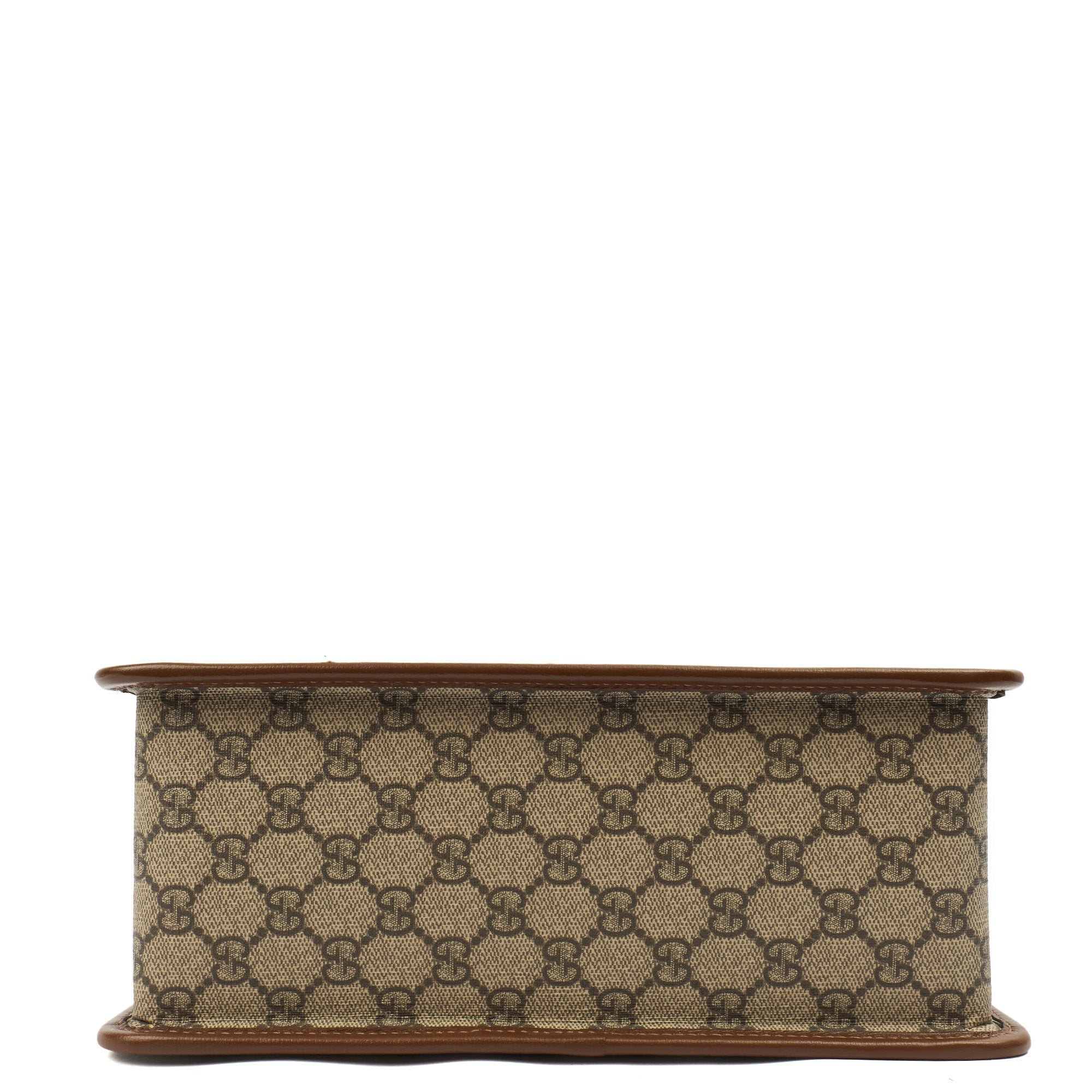 Gucci Top Handle Horsebit 1955 Tote in GG Supreme, Leather — Detail View