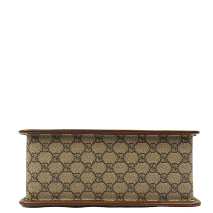 Gucci Top Handle Horsebit 1955 Tote in GG Supreme, Leather — Detail View