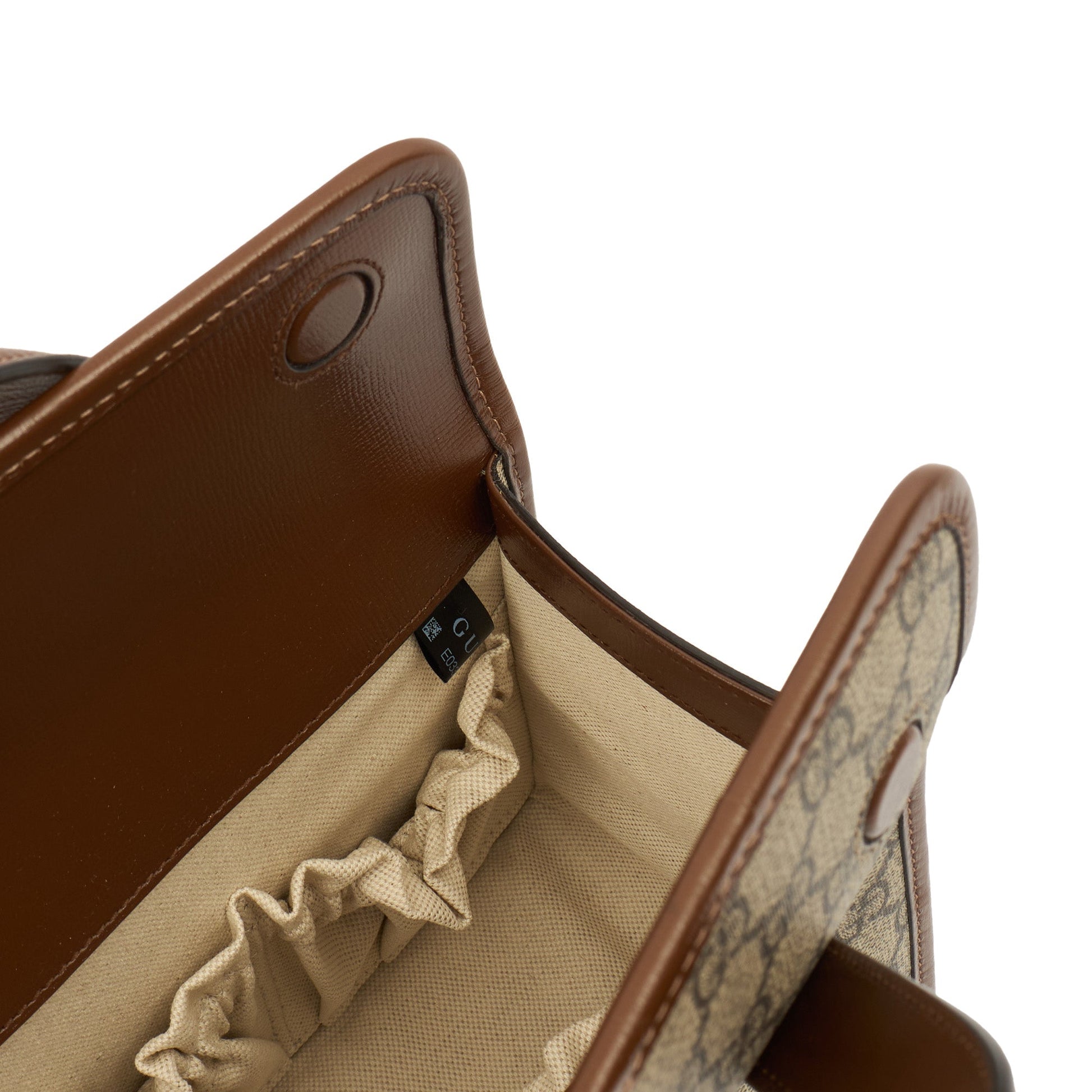 Gucci Top Handle Horsebit 1955 Tote in GG Supreme, Leather — Alternate View 7