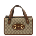 Gucci Top Handle Horsebit 1955 Tote in GG Supreme, Leather — Front View