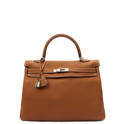 Hermes Top Handle Kelly 35 in Gold, Togo Leather — Alternate View 14