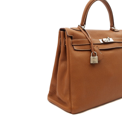 Hermes Top Handle Kelly 35 in Gold, Togo Leather — Alternate View 33