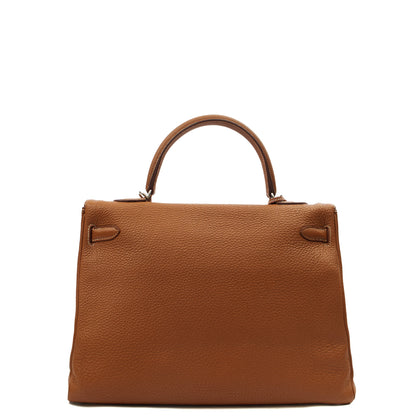 Hermes Top Handle Kelly 35 in Gold, Togo Leather — Alternate View 29