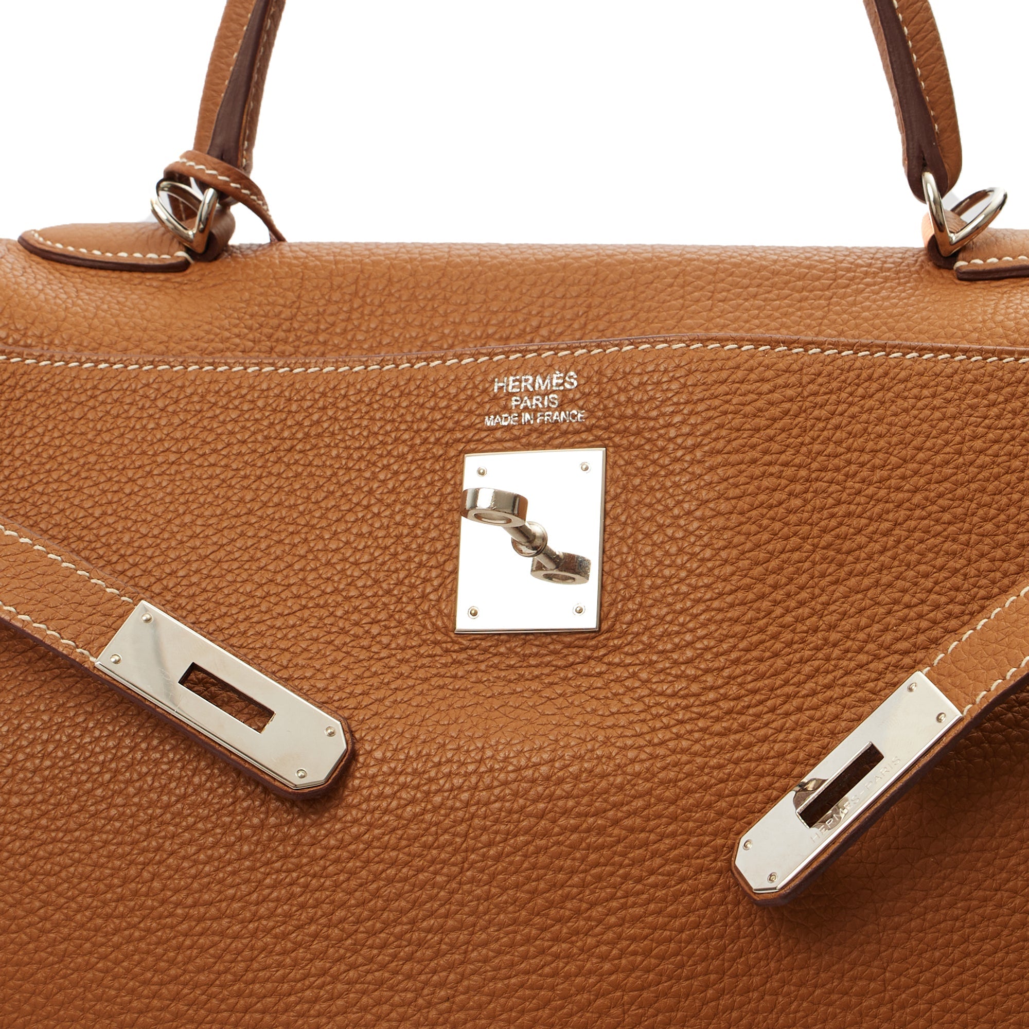 Hermes Top Handle Kelly 35 in Gold, Togo Leather — Alternate View 35