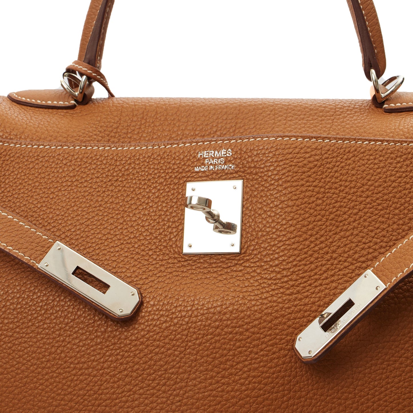 Hermes Top Handle Kelly 35 in Gold, Togo Leather — Alternate View 9