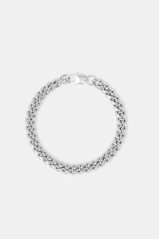 Cernucci Miami Cuban Bracelet - 8mm - White — 6" — Side View
