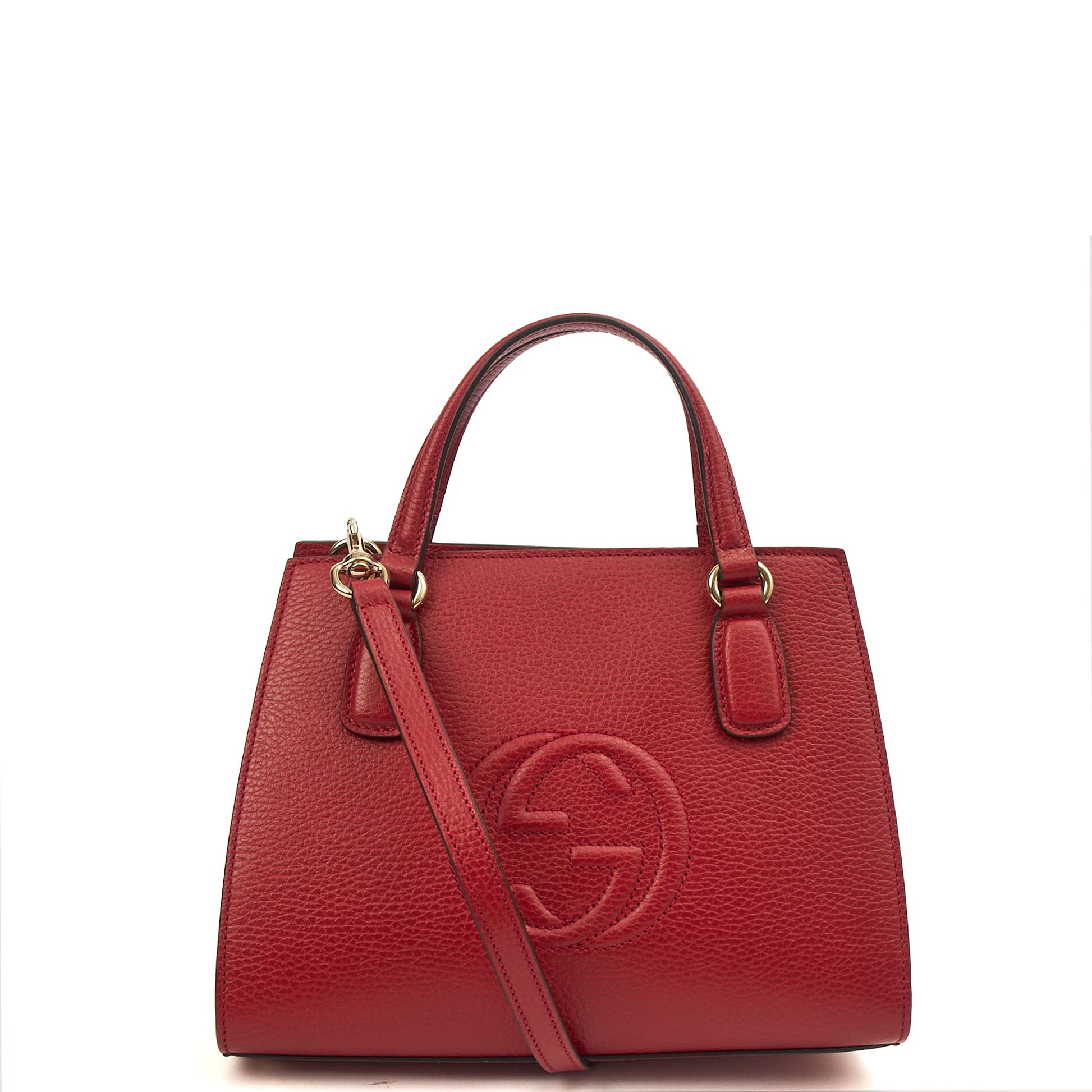 Gucci Tote Soho Top Handle in Red, Leather — Front View