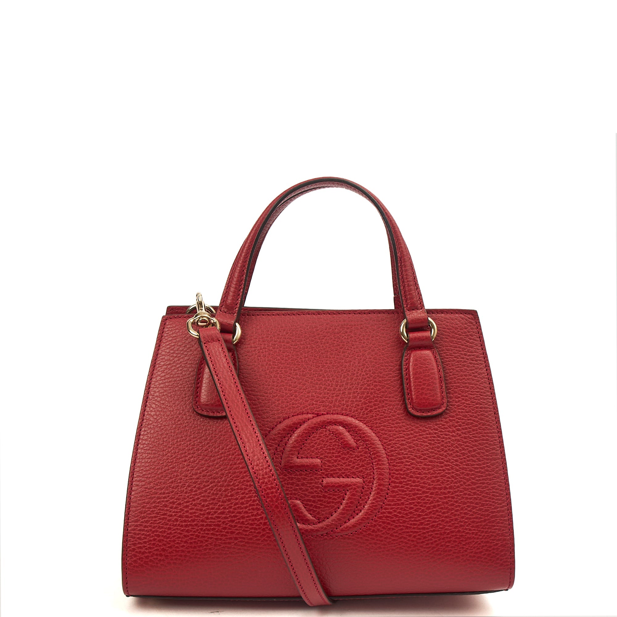 Gucci Tote Soho Top Handle in Red, Leather — Front View
