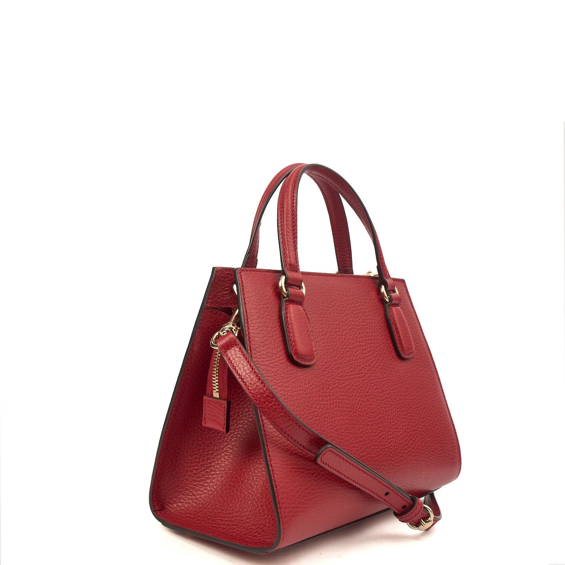 Gucci Tote Soho Top Handle in Red, Leather — Side View
