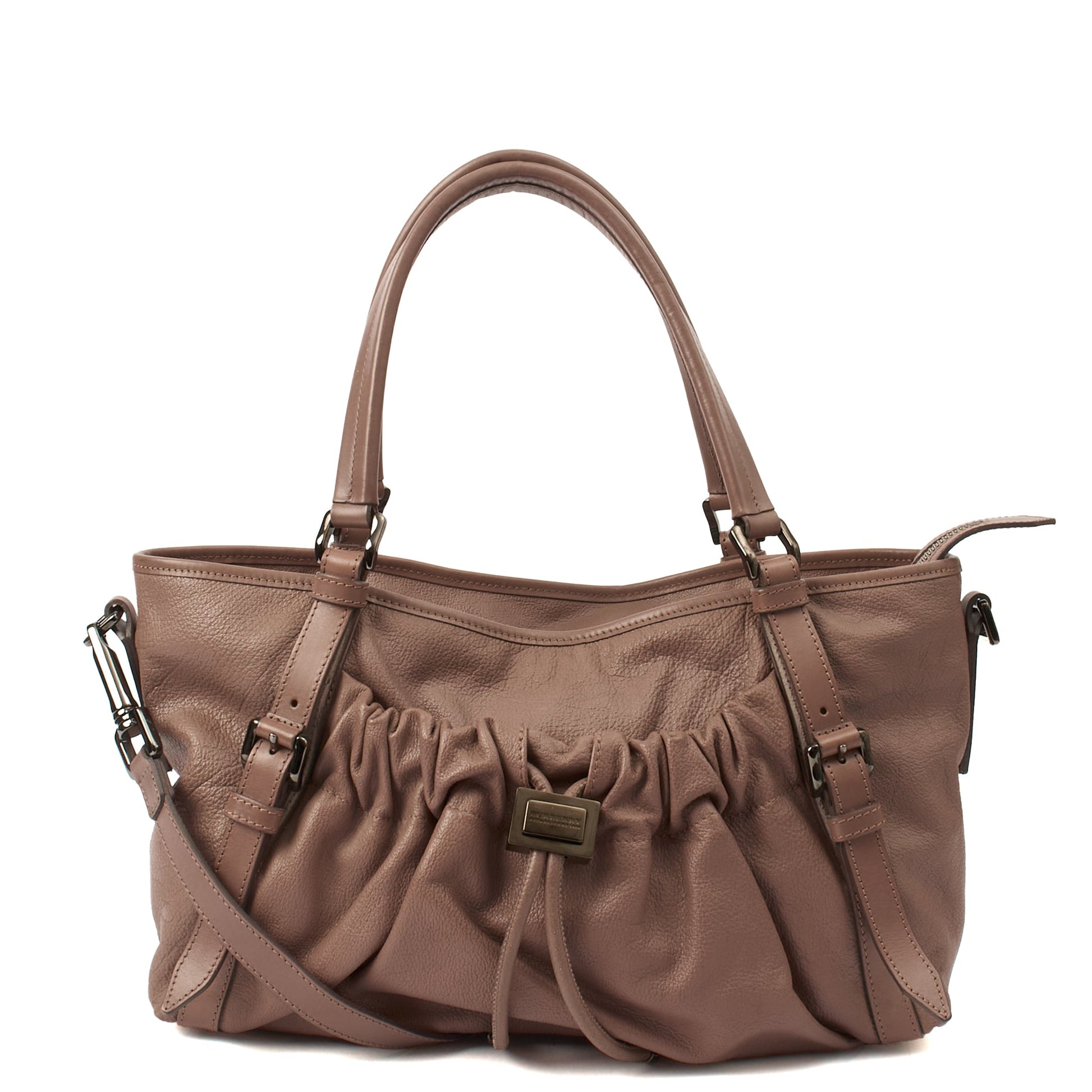 Burberry Tote Shoulder Bag in Pink, Leather — Front View
