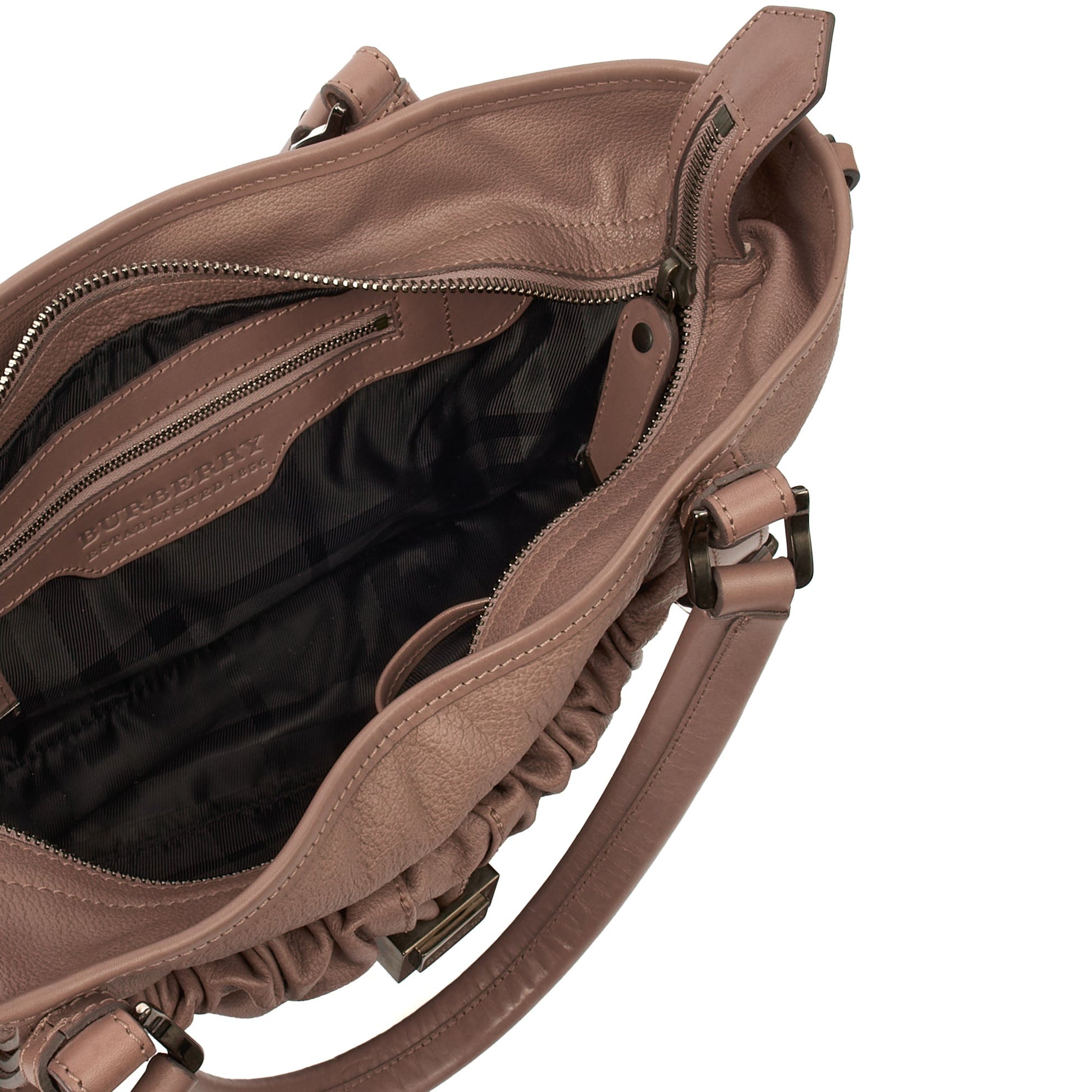 Burberry Tote Shoulder Bag in Pink, Leather — Detail View