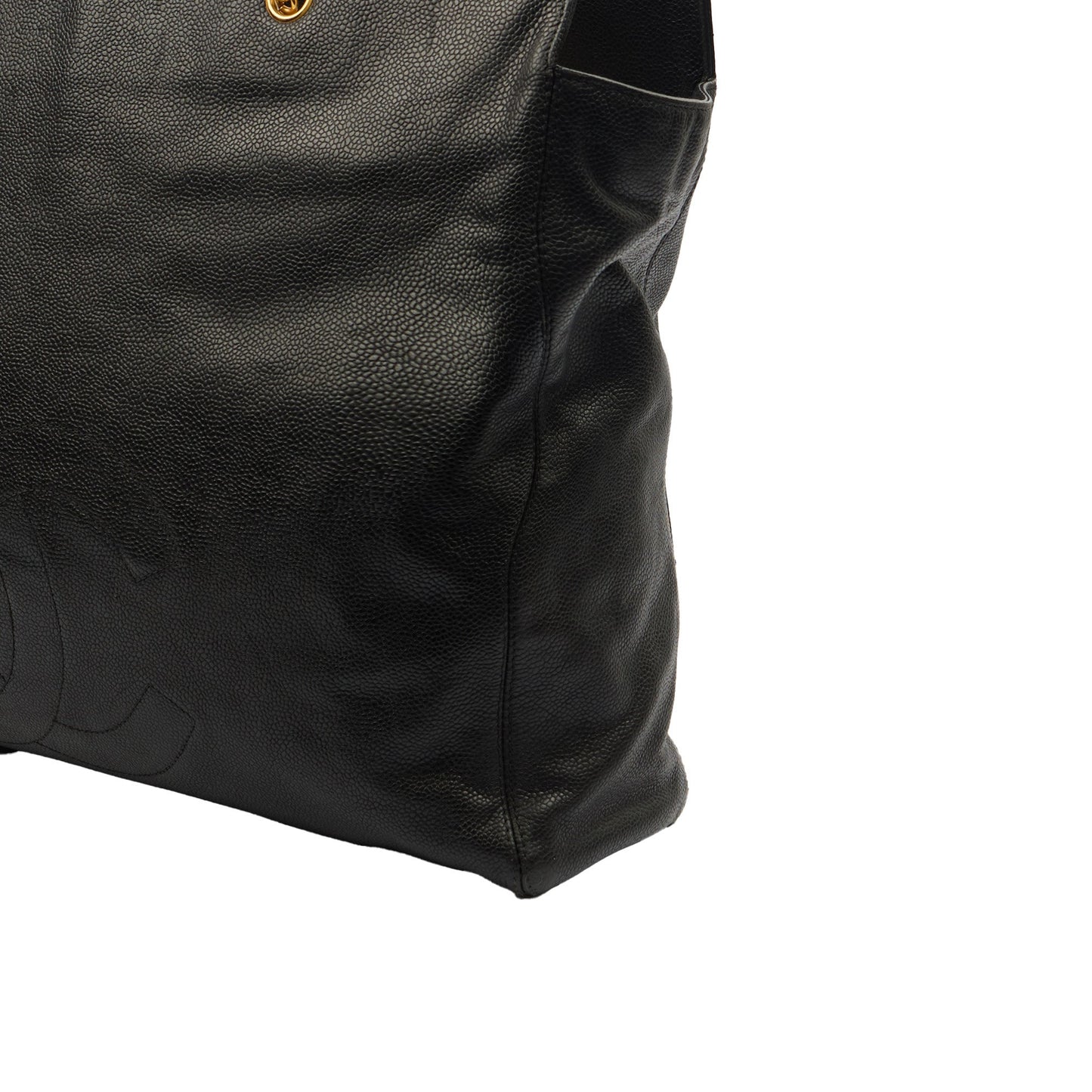 Chanel Tote Tote in Black, Caviar Leather — Detail View