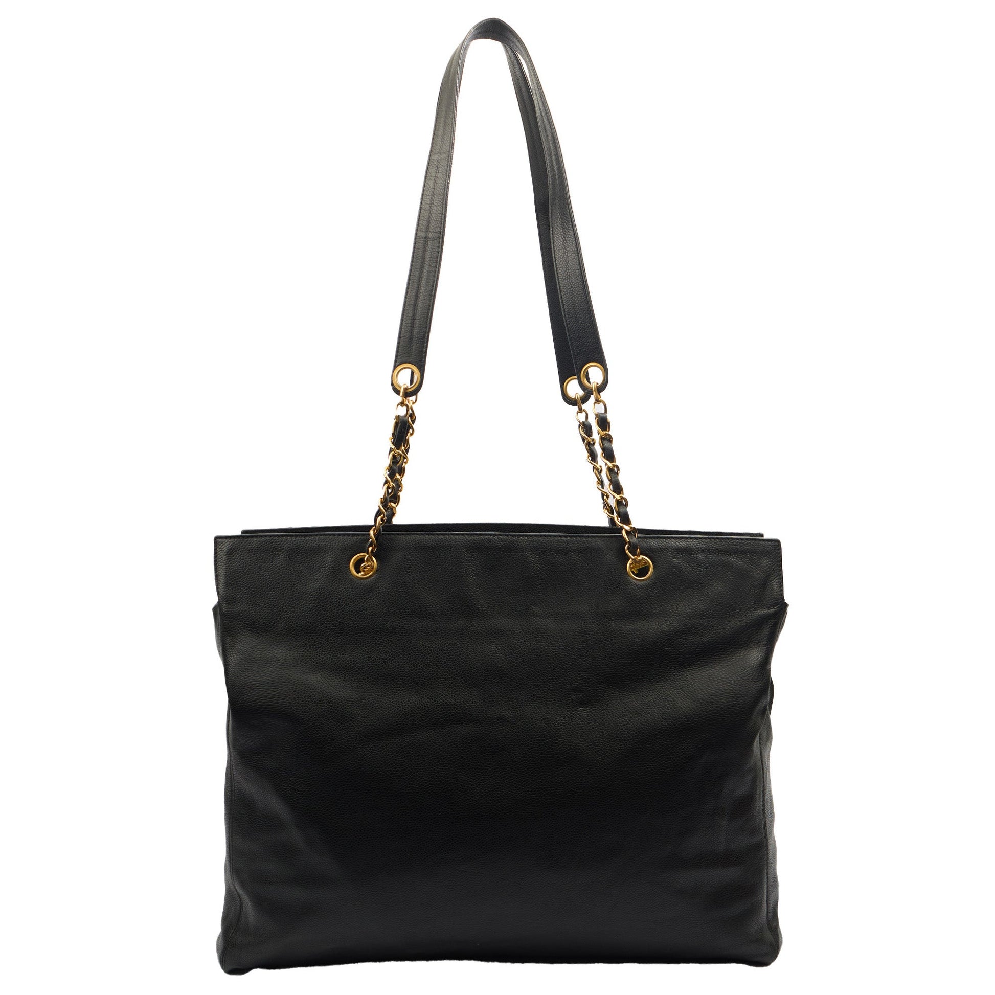 Chanel Tote Tote in Black, Caviar Leather — Back View