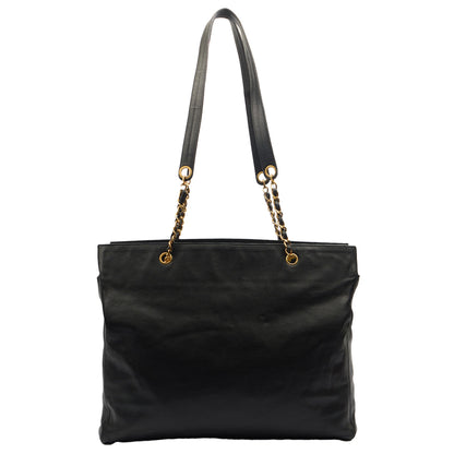 Chanel Tote Tote in Black, Caviar Leather — Back View