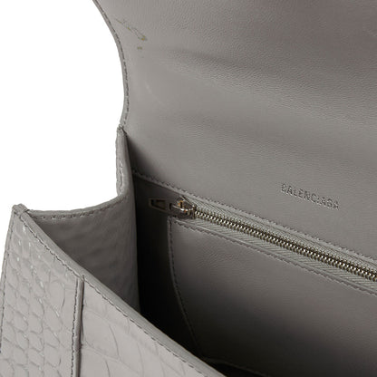 Balenciaga Top Handle Hourglass Top Handle Small in Grey, Exotic Effect Leather — Alternate View 7