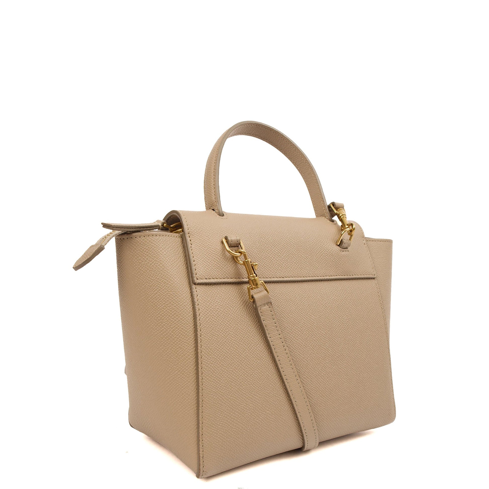 Celine Top Handle Belt Bag - Nano in Cream, Box Calfskin — Back View